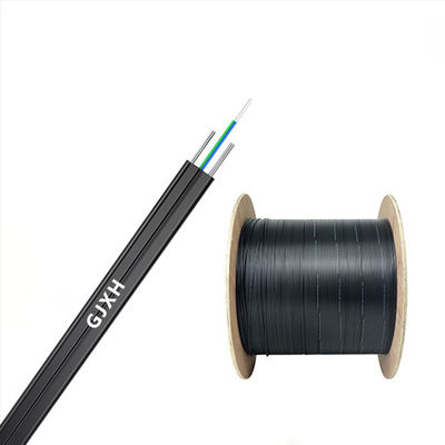 Beli Black Flat Drop Fiber Optic Cable HXCOWO GJXH G657A FTTH Flat Drop Fiber Cable pembuatan online