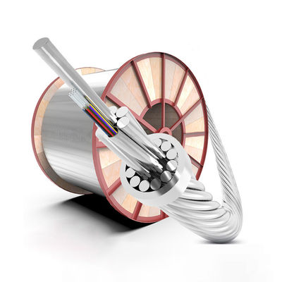 Beli Self Supporting Aerial OPGW Fiber Optic Cable Overhead Optical Ground Wire 48 Core pembuatan online