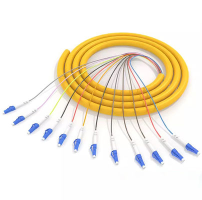 Beli Grade Telecom HXCOWO 12 Core Bundle LC Fiber Pigtails Untuk Jaringan Optik Gigabit 10G pembuatan online
