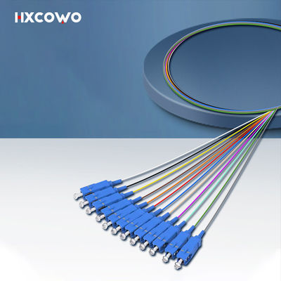 Beli HXCOWO 12 Core Bundle SC Pigtail G657A1 A2 1 Meter Customized Length Fiber Optic Pigtail pembuatan online