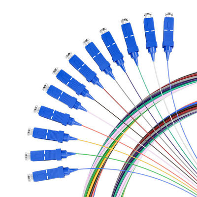 Beli G652D G657A Fiber Optic Pigtail 12 Color Loose Tube Tight Buffer SC UPC Pigtail pembuatan online
