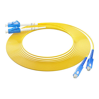 Beli Wired LAN Network HXCOWO OM3 2core SC/UPC To LC/UPC MM 50/125 Duplex 3.0mm 2.0mm Fiber Optic Cable Patch pembuatan online