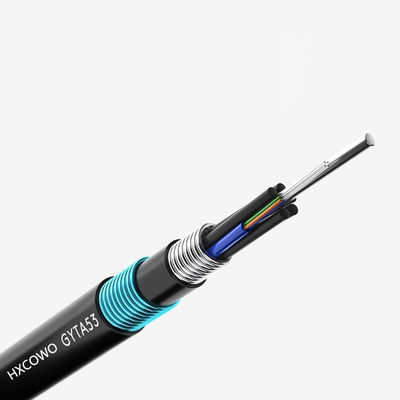 Beli HXCOWO GYTA53 48 Core G652D PE Underground Armored Fiber Optic Cable dengan Jacket LSOH pembuatan online