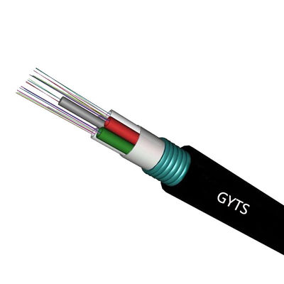 Beli HXCOWO Steel Armored Fiber Optic Cable Aerial Duct 6 12 24 48 96 144 Core GYTS pembuatan online