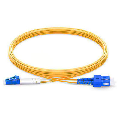 Beli 3m LC UPC To SC UPC Duplex 2.0mm Yellow Fiber Optic Patch Cord Single Mode For FTTX pembuatan online