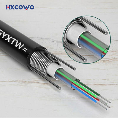Beli 144 Core G652D Armored Fiber Optic Cable dengan tahan korosi dan kerugian rendah untuk komunikasi telekomunikasi pembuatan online