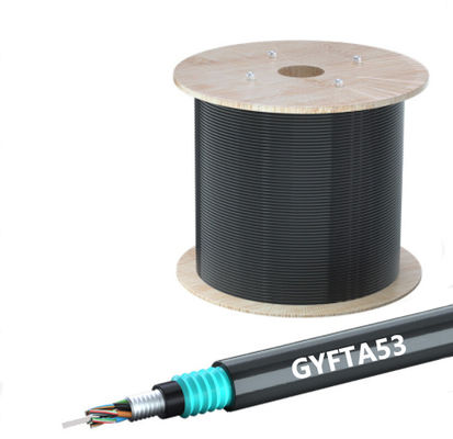 Beli GYFTA53 Outdoor Armored Fiber Optic Cable with Wooden Drum Packaging OEM ODM Service and Low Loss High-Speed Fusion Welding pembuatan online