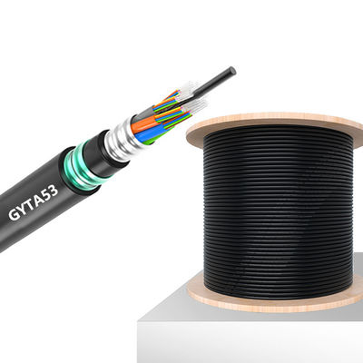 Beli GYTA53 Kabel Serat Optik Lapis Baja Luar Ruangan dengan 2-288 Core Jenis Serat G652D/G657A1/G657A2 dan Perlindungan Tahan Lembab pembuatan online