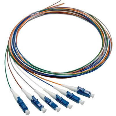 FTTN HXCOWO 6 Bundle Distribution Fiber Optic Pigtail LC/UPC SM 9/125 Fanout 0.9mm Optical Fiber Pigtail