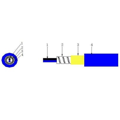 Duplex LSZH Indoor Outdoor Armored Fiber 2 Core 3.0mm Steel Armored Fiber Optic Cable