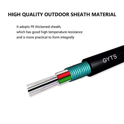 Kabel Serat Optik Lapis Baja Outdoor 12 Core dengan Pelindung Baja Bergelombang untuk Instalasi Panjang Kustom